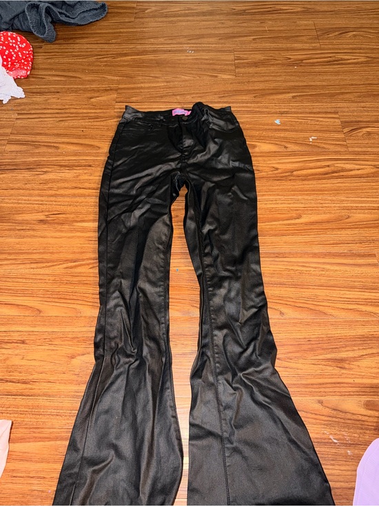 Edikted Pants - Edikted Black Flared Wide-Leg Leather pants. Worn Once